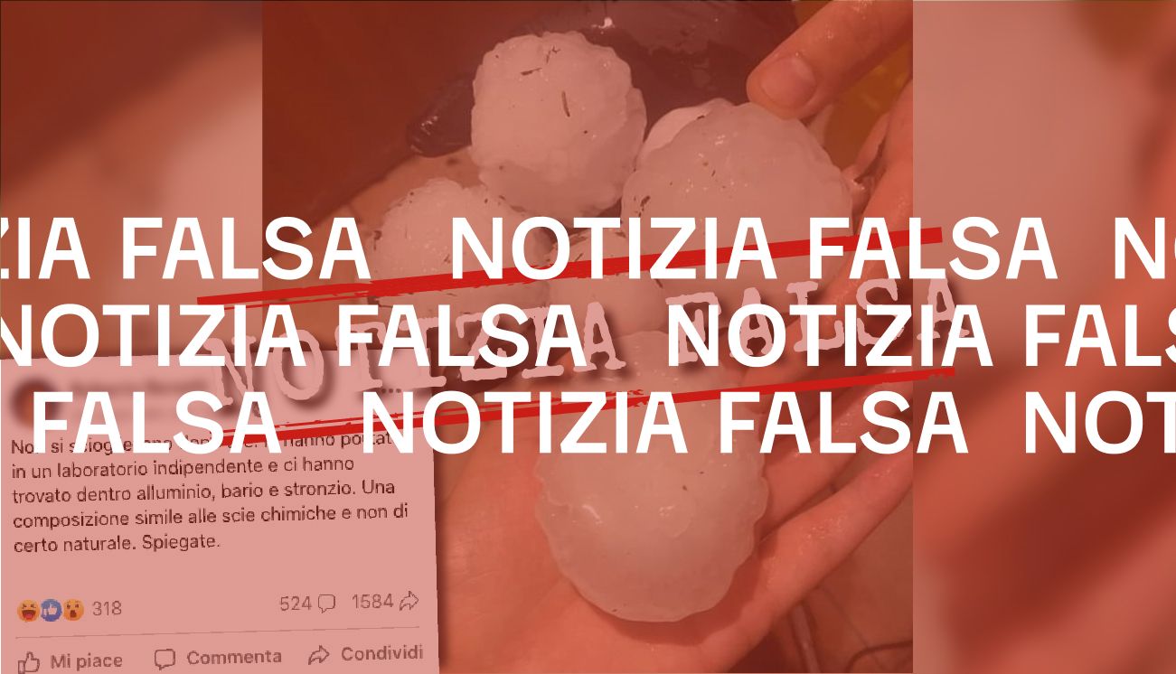 No, la grandine precipitata nel nord Italia non contiene alluminio, bario e stronzio