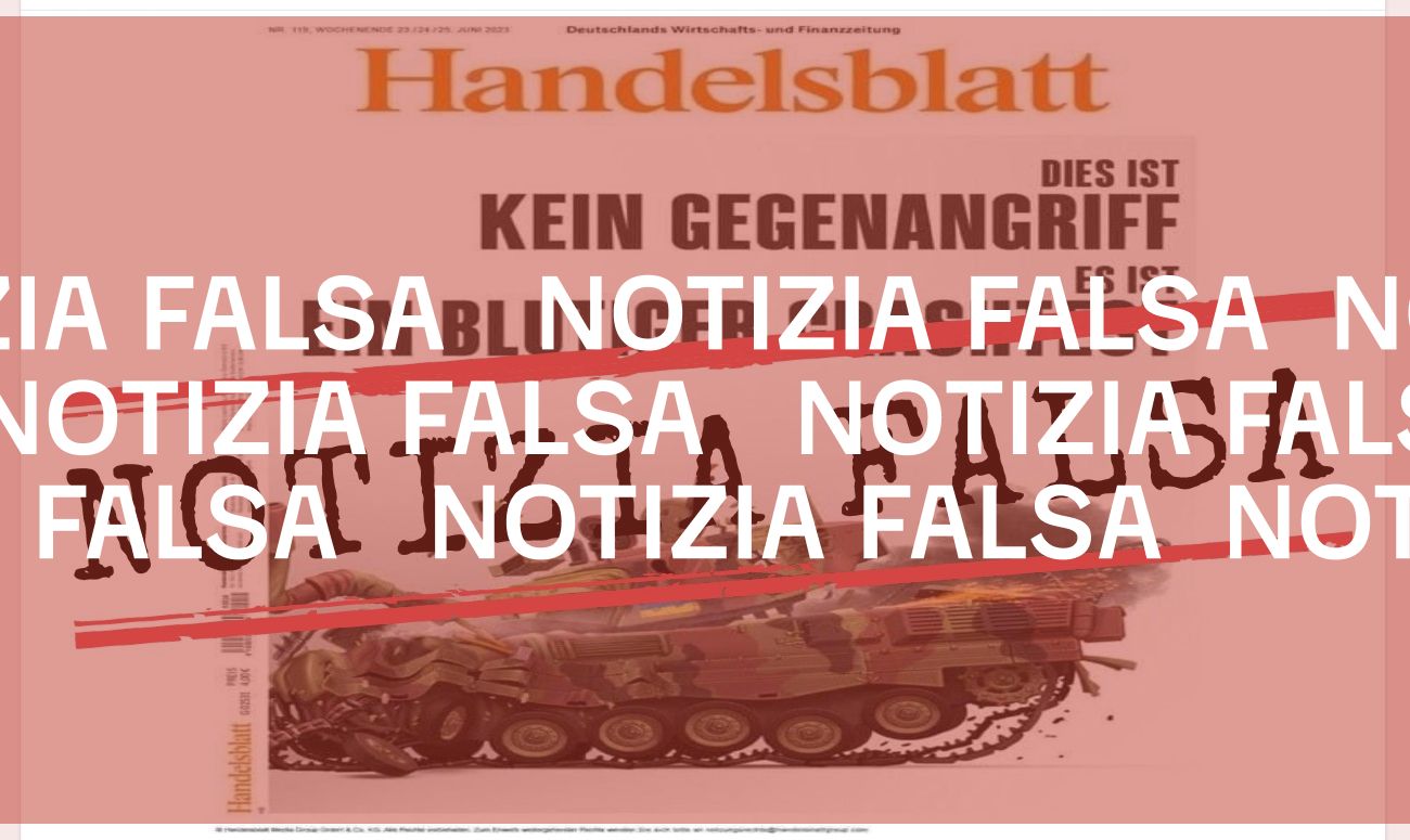 Il quotidiano tedesco Handelsblatt non ha pubblicato un’illustrazione contro l’offensiva ucraina