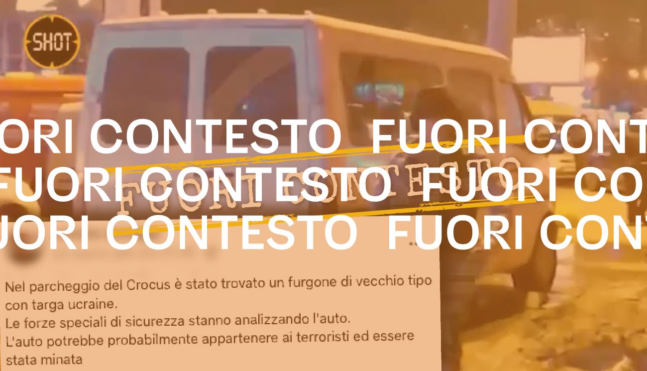 Questo furgone bianco ispezionato dopo l’attentato a Mosca non ha la targa ucraina