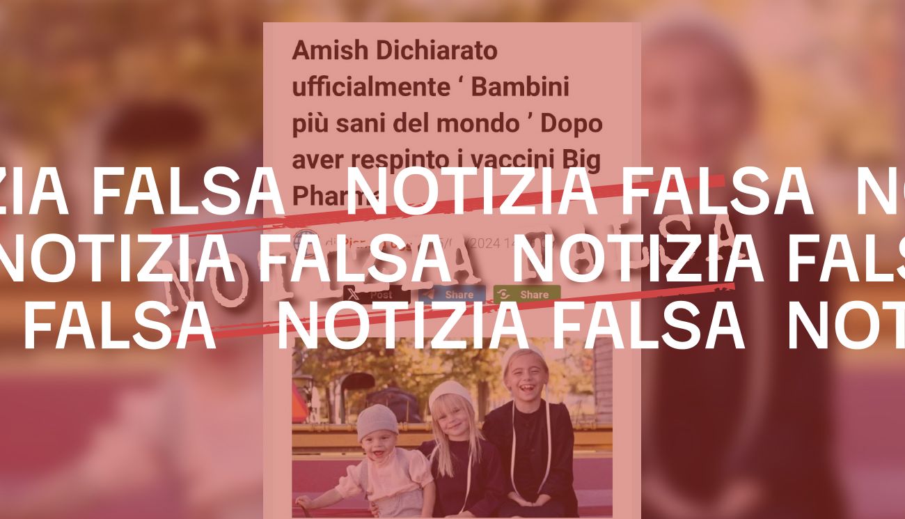 I bambini Amish non sono più sani perché hanno rifiutato vaccini e mascherine