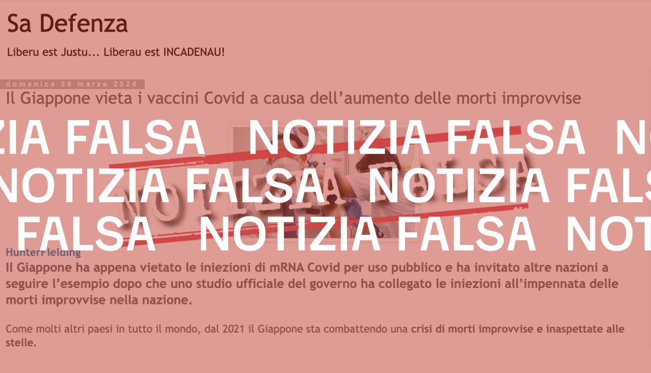 No, il Giappone non ha vietato i vaccini anti-Covid