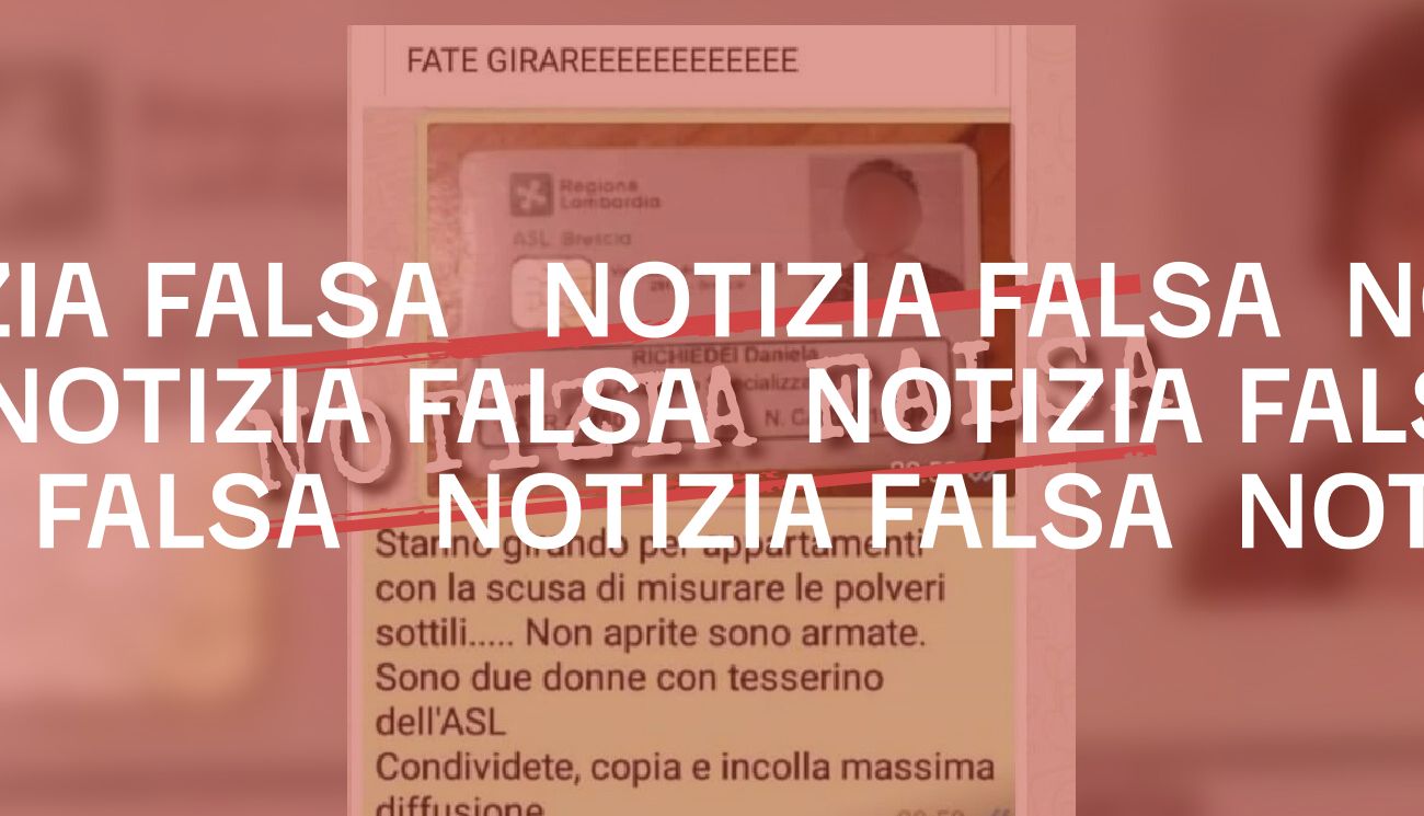 Il messaggio virale sulle false dipendenti ASL e le polveri sottili è infondato