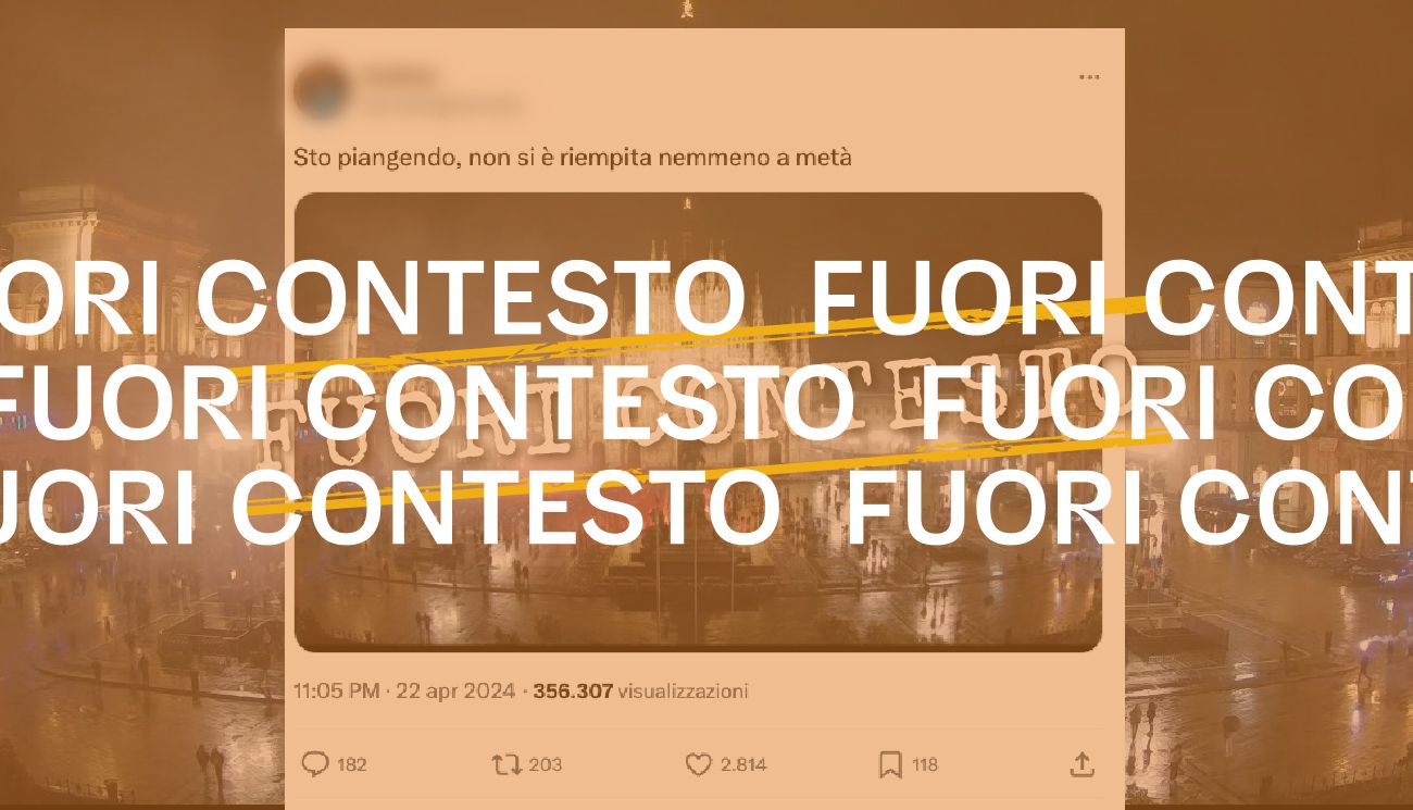 Non è vero che piazza del Duomo «non si è riempita nemmeno a metà» per i festeggiamenti dello scudetto dell’Inter