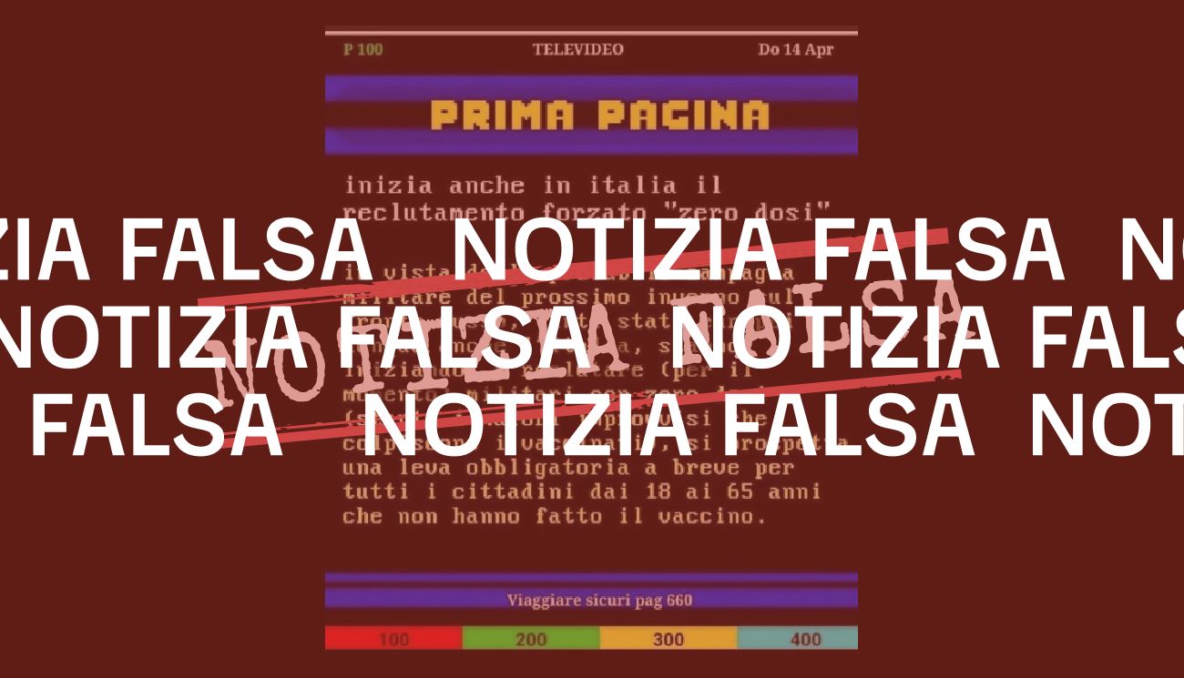 Televideo non ha pubblicato la notizia infondata del reclutamento di militari non vaccinati