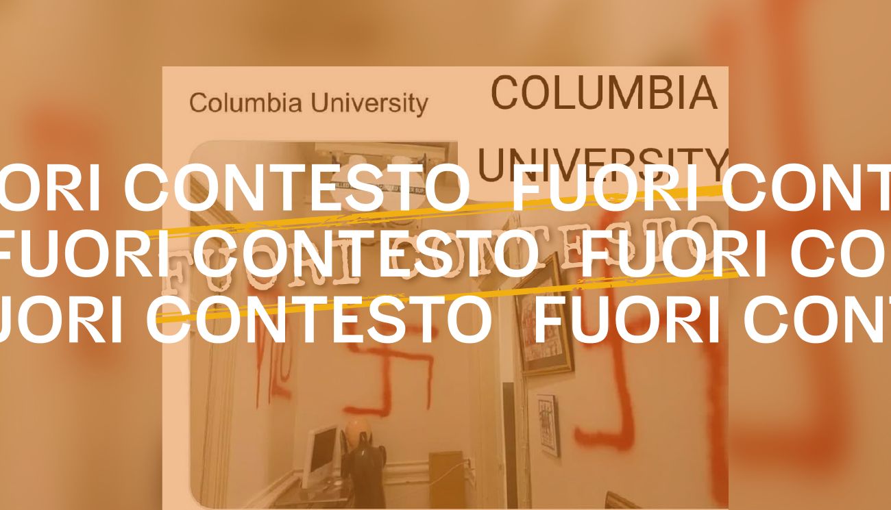 Questa foto di una svastica non c&#8217;entra con le proteste filo palestinesi alla Columbia University