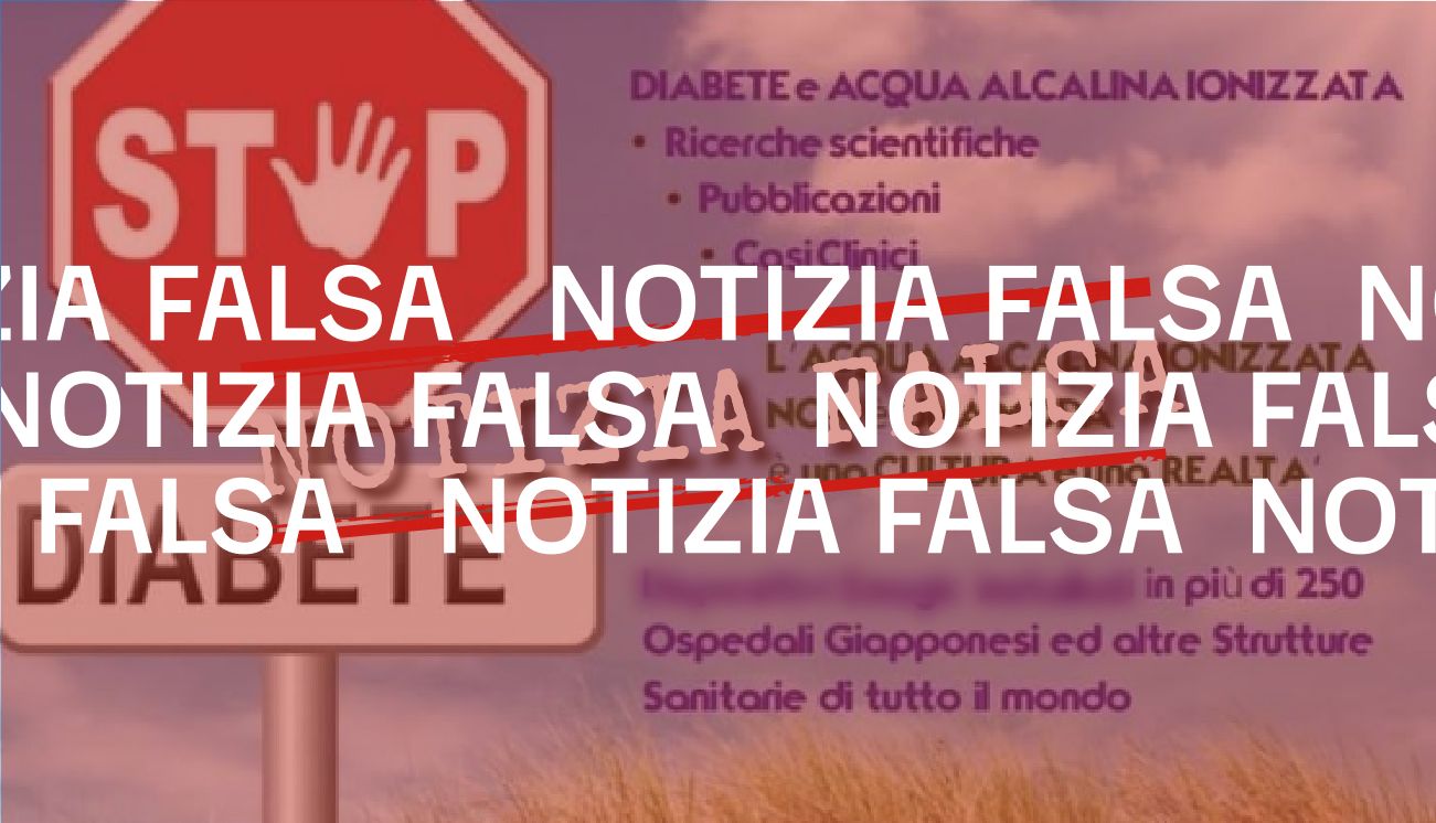 No, l’acqua alcalina ionizzata non cura il diabete