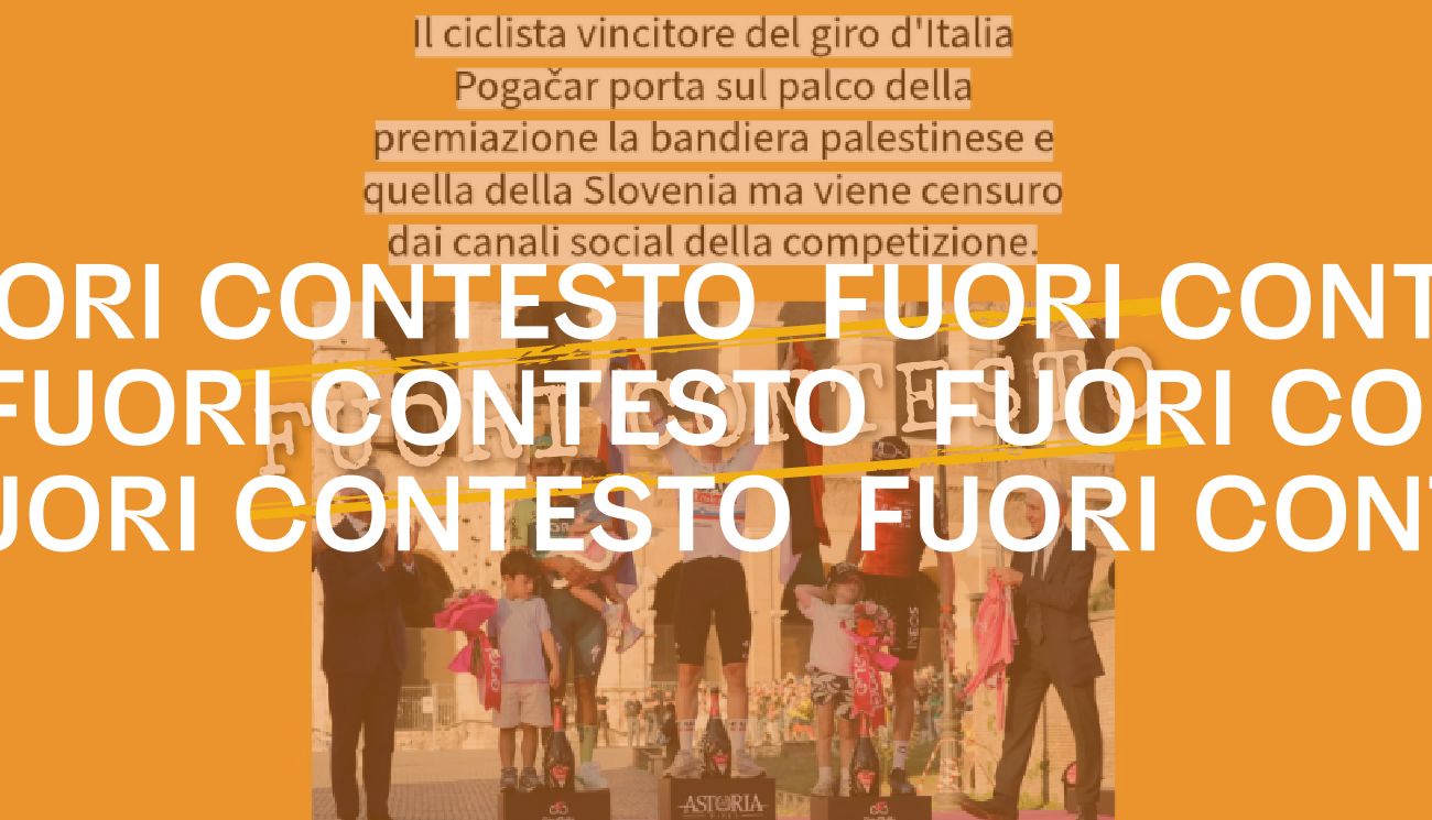 Il vincitore del Giro d’Italia non ha portato sul podio la bandiera palestinese