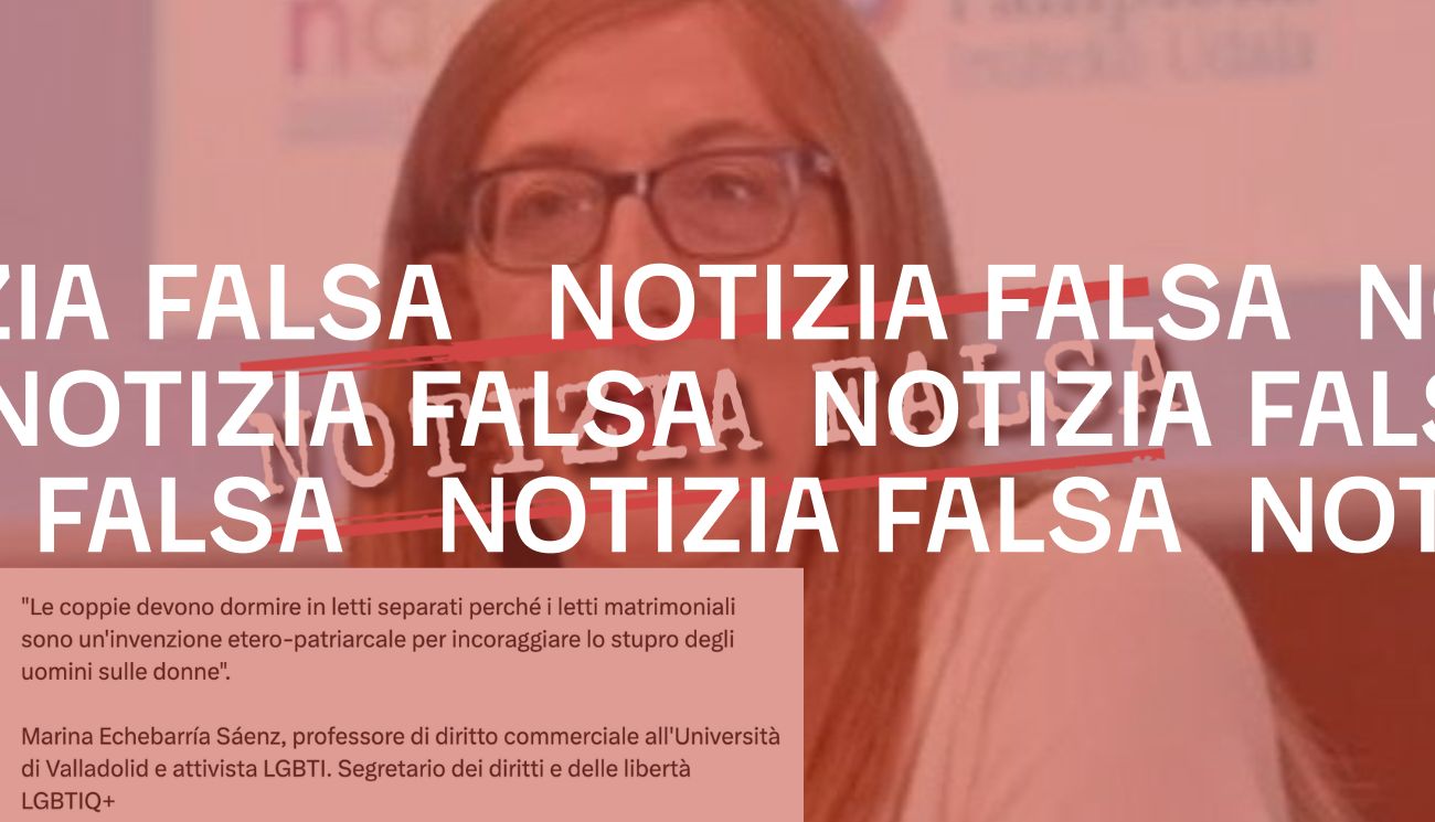 Quest’attivista spagnola per i diritti LGTBQIA+ non ha detto che «i letti matrimoniali incoraggiano lo stupro»