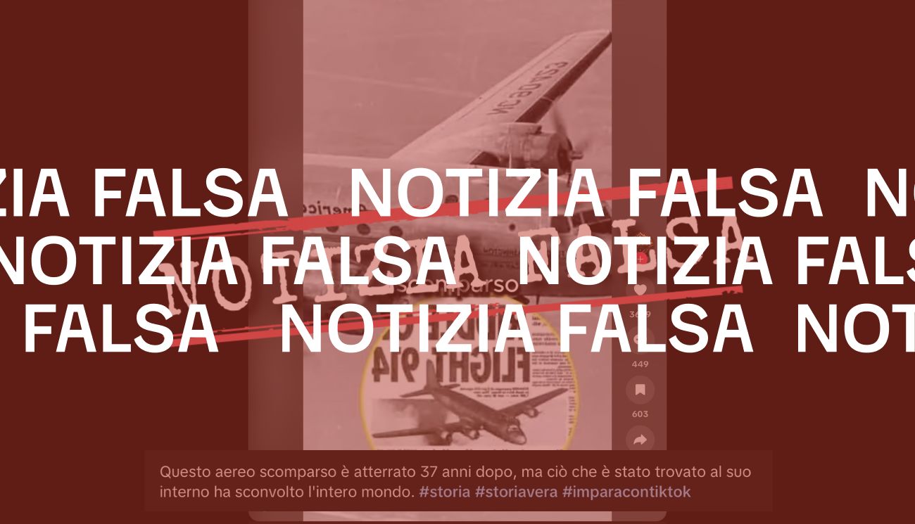 La storia dell’aereo ritrovato 37 anni dopo la sua scomparsa è inventata