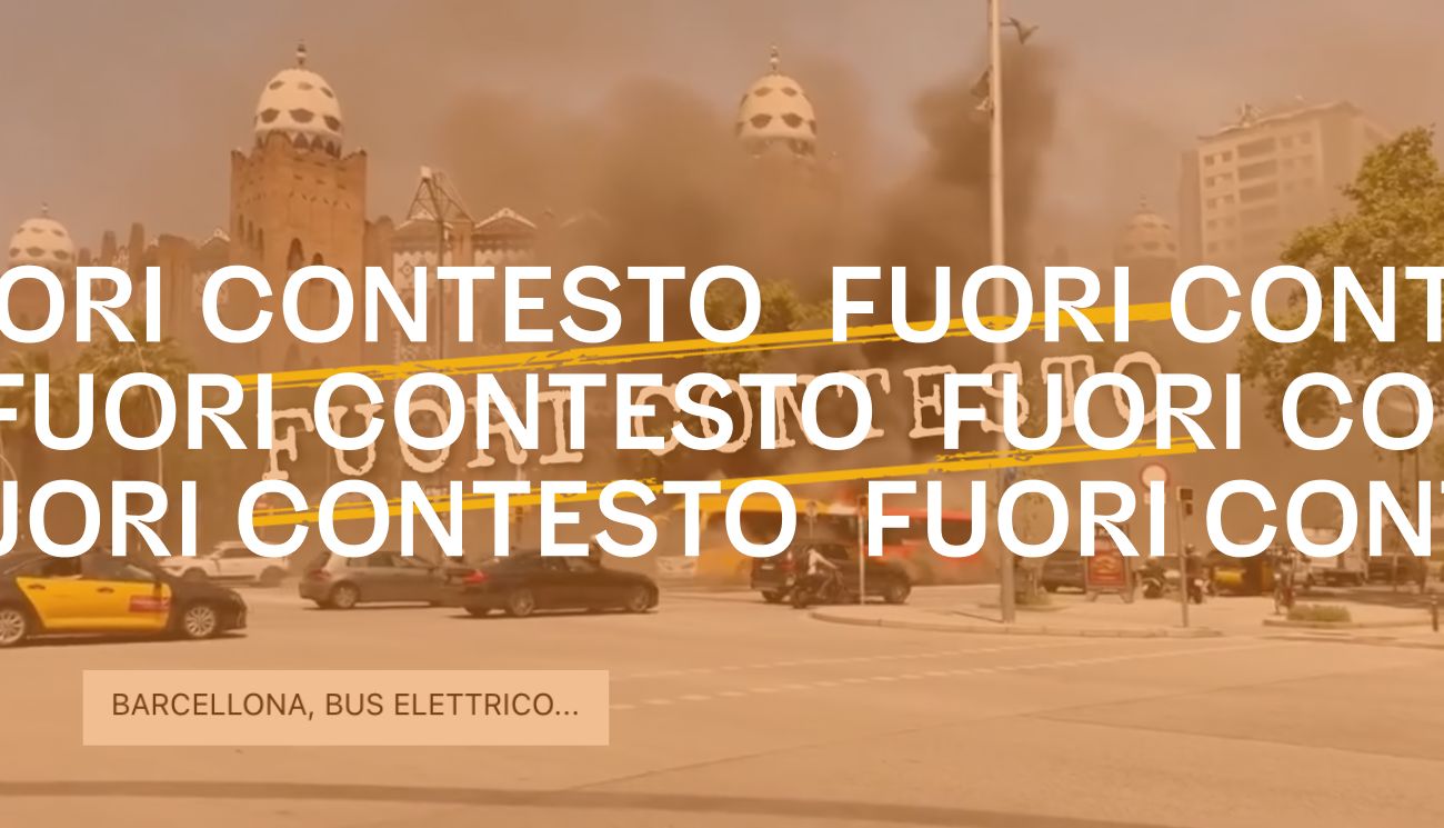 Questo autobus in fiamme a Barcellona non era elettrico