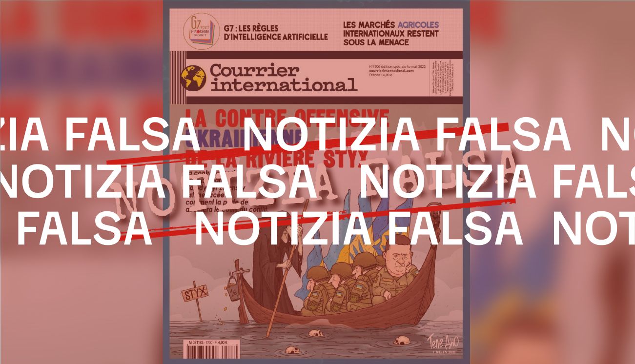 No, il settimanale francese Courrier International non ha pubblicato una copertina contro l’offensiva ucraina