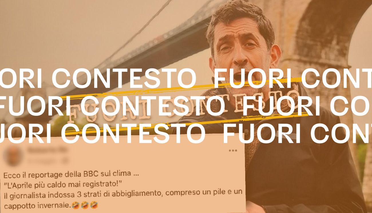 Il giornalista della BBC che a maggio indossa un giaccone non dimostra che il riscaldamento globale non esiste