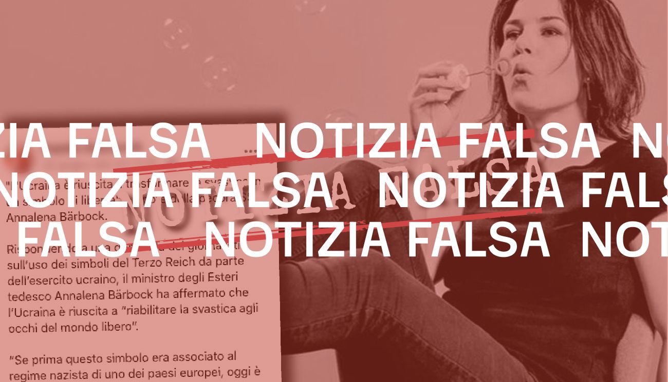 La ministra degli Esteri tedesca non ha detto che «l&#8217;Ucraina è riuscita a trasformare la svastica in un simbolo di libertà»