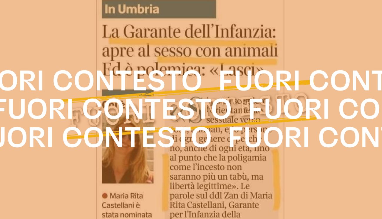 No, la Garante dell’infanzia dell’Umbria non ha legittimato il «sesso con animali»