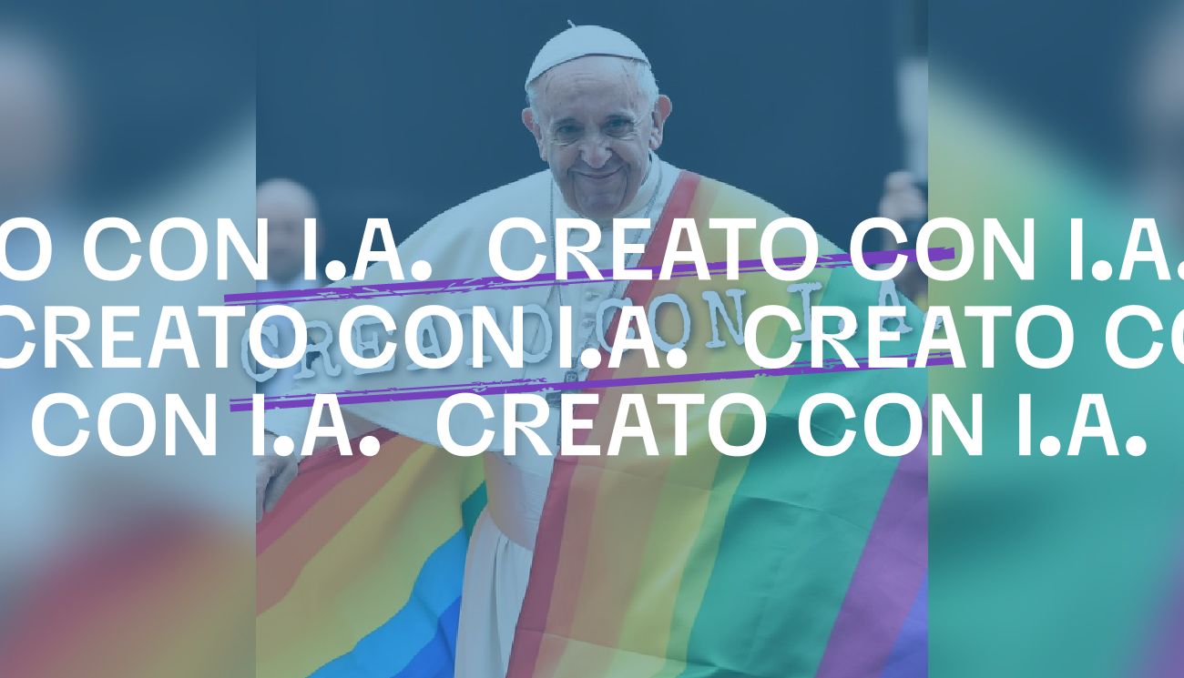 Questa foto di Papa Francesco con la bandiera LGBTQ+ non è reale