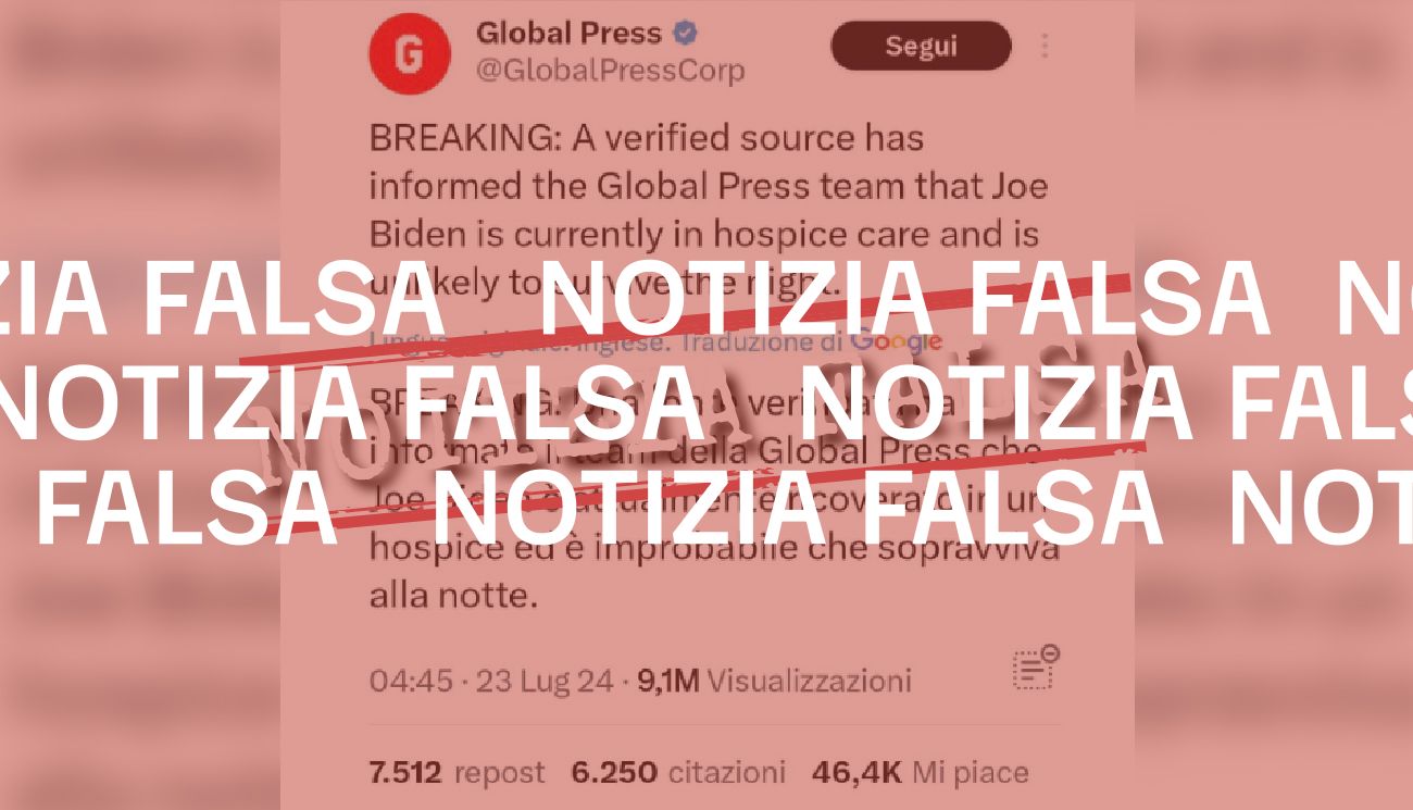 No, Joe Biden non è ricoverato in fin di vita