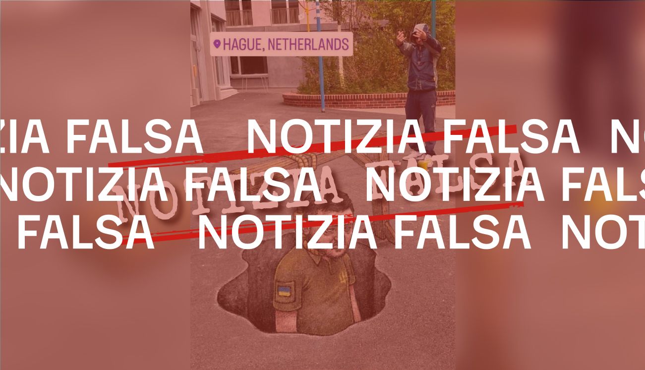 No, a L’Aia non è stato realizzato un graffito con Zelensky impiccato