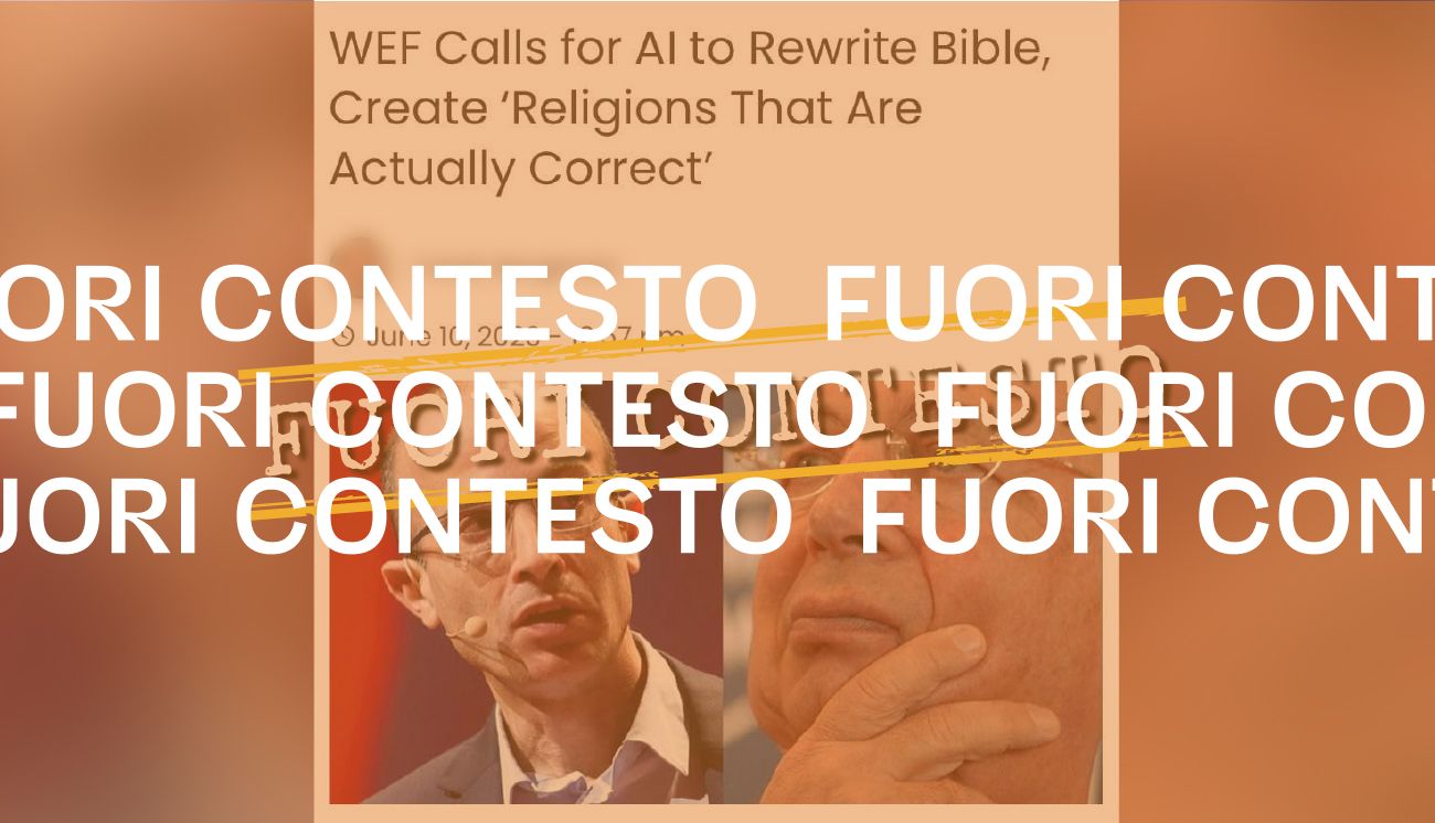 No, un alto funzionario del WEF non ha chiesto all’IA di riscrivere la Bibbia