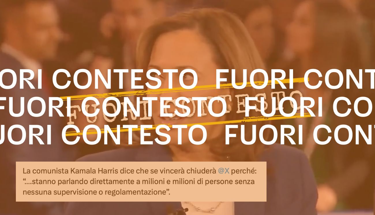 In questo video Kamala Harris non dice di voler chiudere X