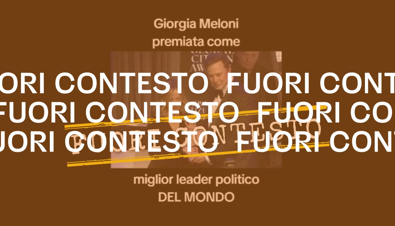 No, Giorgia Meloni non è stata premiata come «miglior leader politico del mondo»