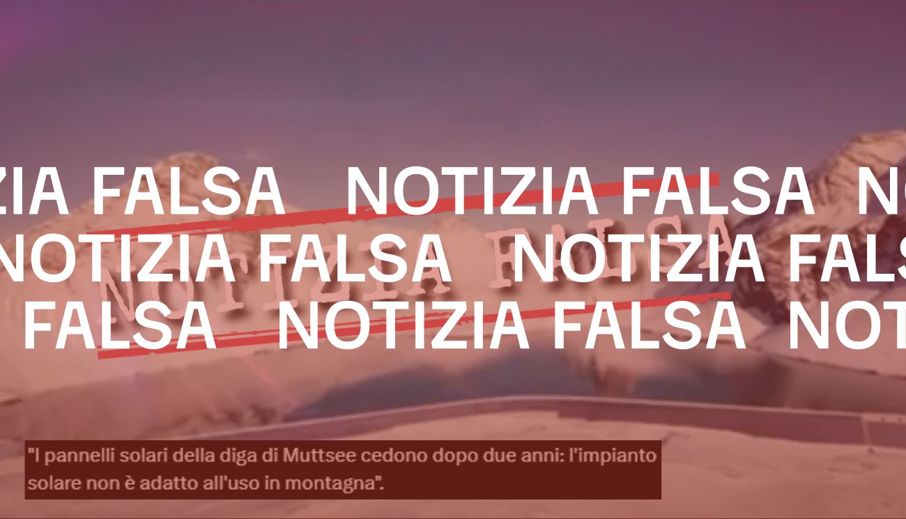 No, l’impianto solare della diga di Muttsee non è fallito 