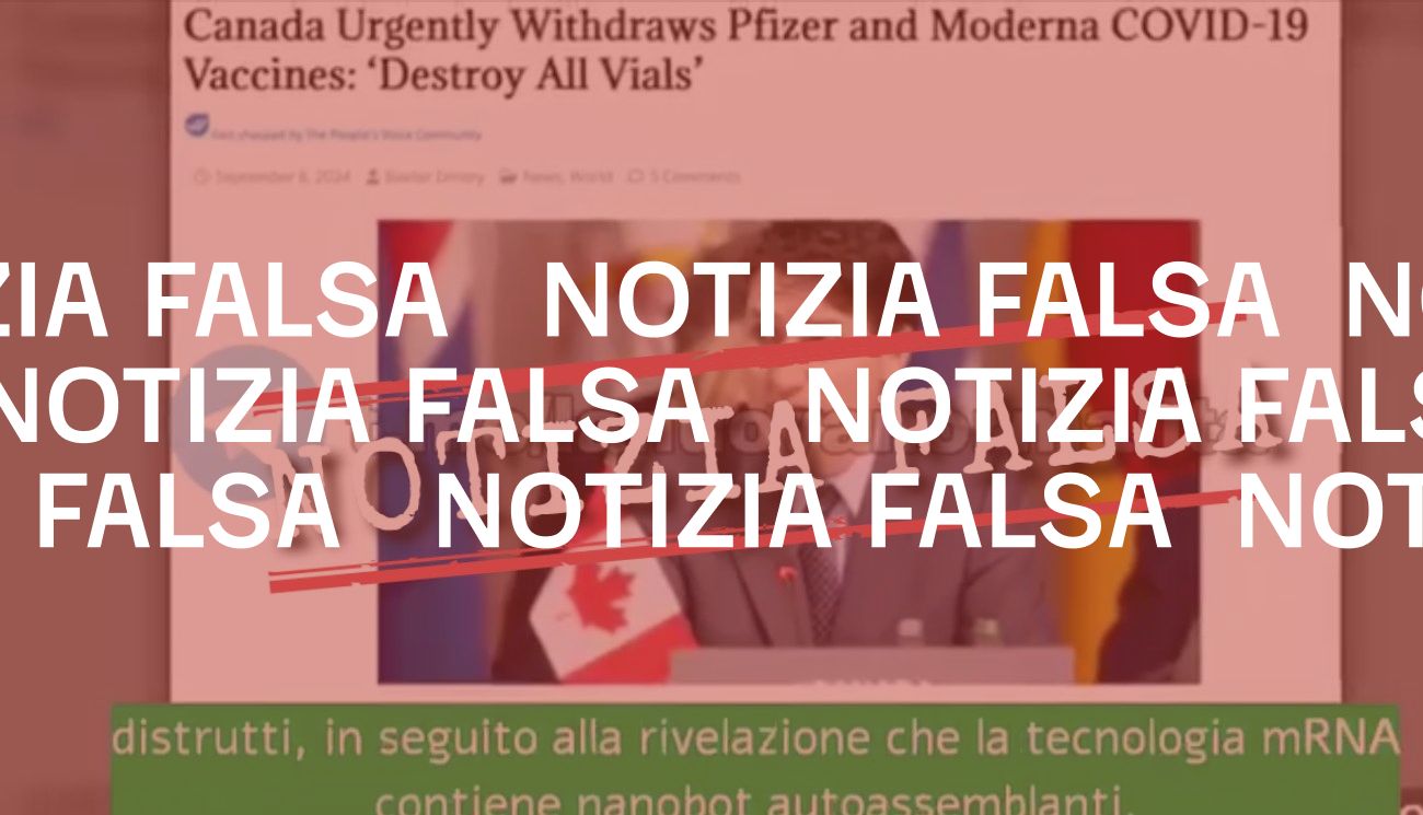 Il Canada non ha distrutto i vaccini a mRNA anti-Covid perché contengono nanobot