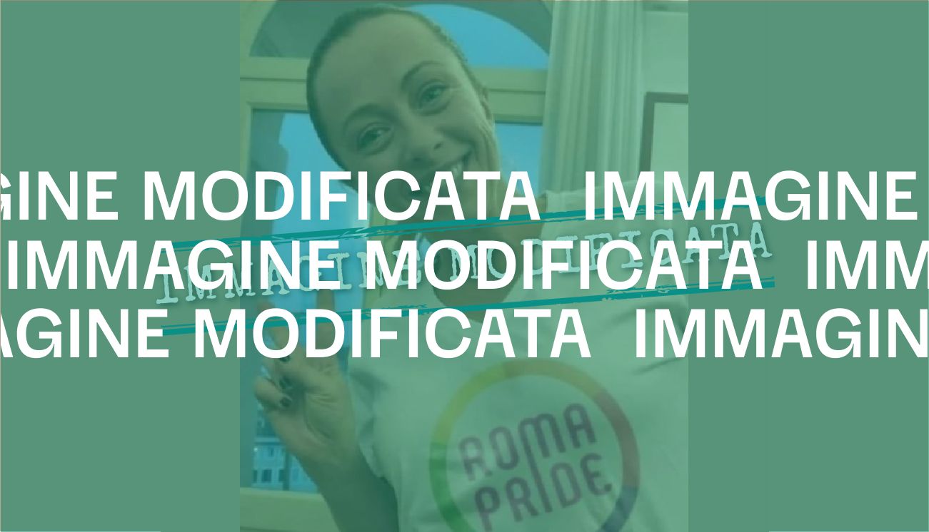 La foto di Giorgia Meloni con la maglietta &#8220;Roma Pride&#8221; è falsa