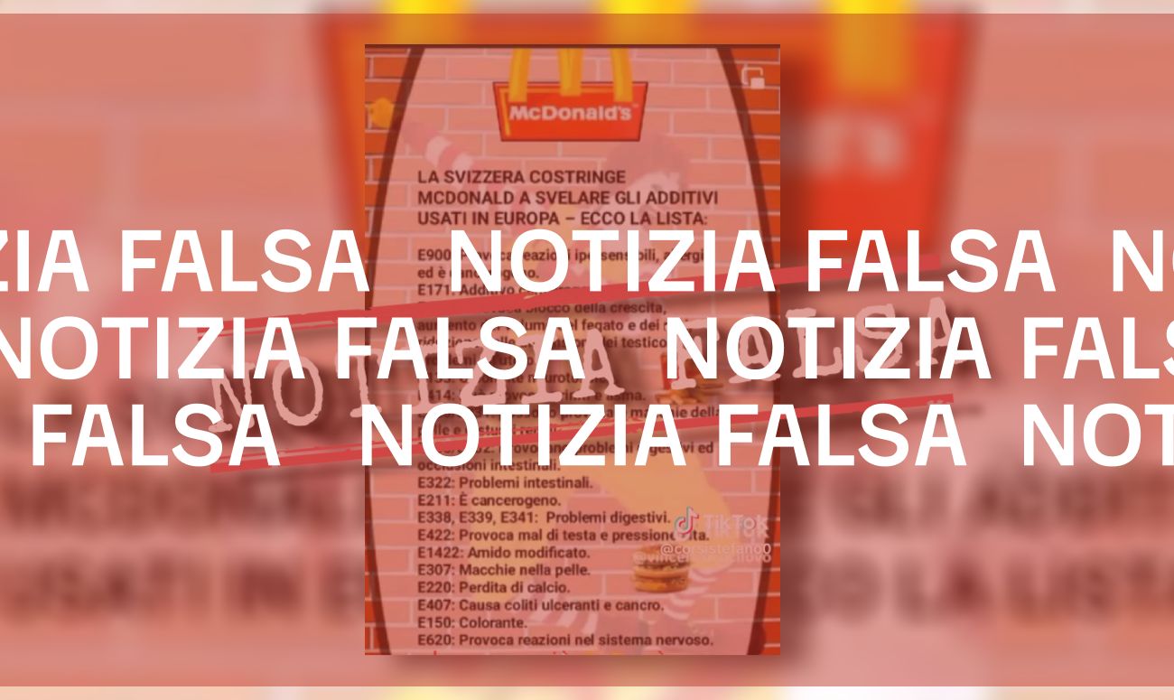 No, la Svizzera non ha obbligato McDonald’s a «svelare gli additivi usati in Europa»