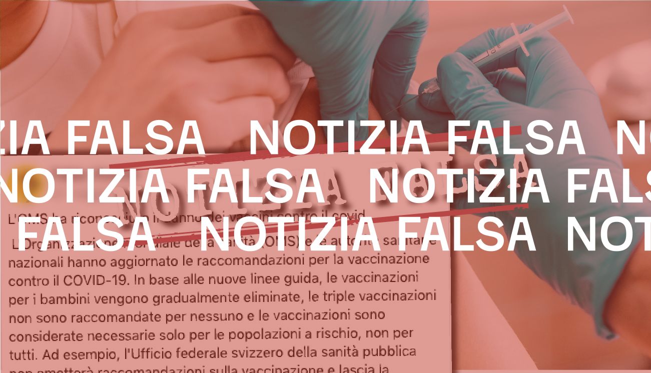 No, l’OMS non ha riconosciuto «il danno dei vaccini contro il Covid»