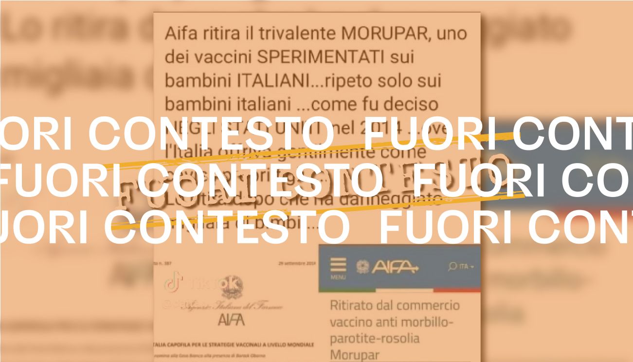 No, il vaccino Morupar non è stato ritirato (nel 2006) per aver danneggiato «migliaia» di bambini