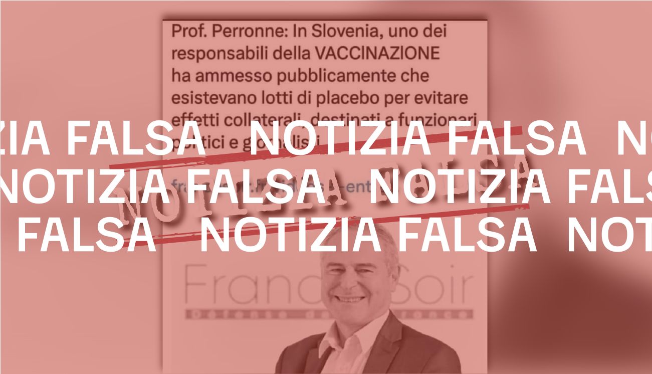 No, un responsabile della vaccinazione anti-Covid in Slovenia non ha ammesso che ai politici veniva dato un placebo