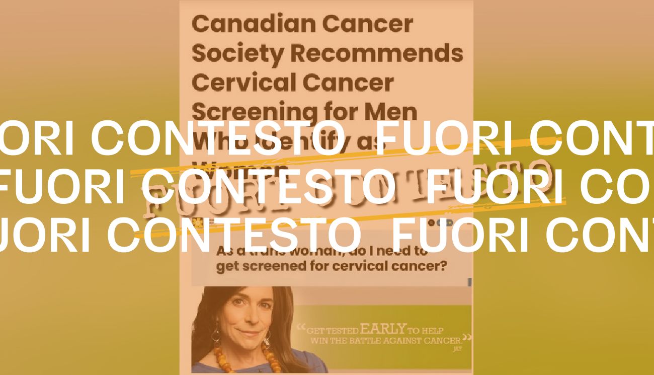 No, la Canadian Cancer Society non ha raccomandato lo screening contro il cancro alla cervice a tutte le donne trans