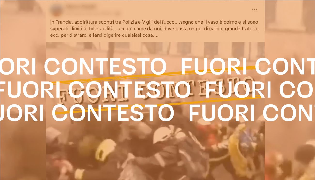 Questo video di «scontri tra Polizia e Vigili del fuoco» non c’entra con le attuali proteste in Francia