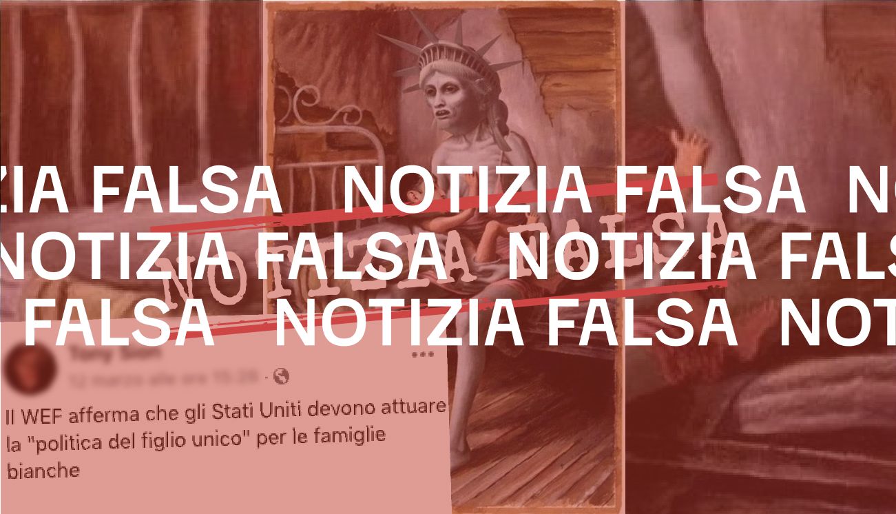 Il World economic forum non ha detto che gli Usa devono attuare la politica del figlio unico «per le famiglie bianche»