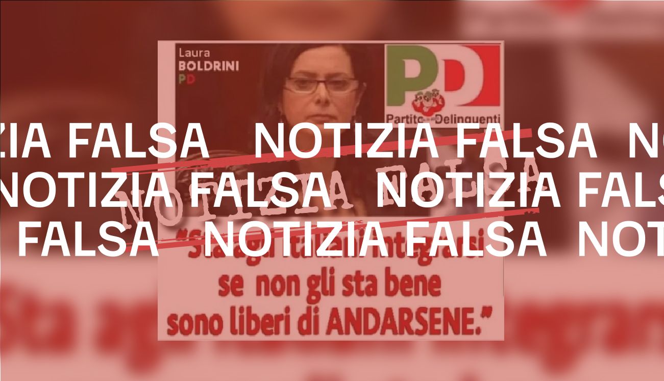 Laura Boldrini non ha detto che gli italiani che non vogliono integrarsi «sono liberi di andarsene»