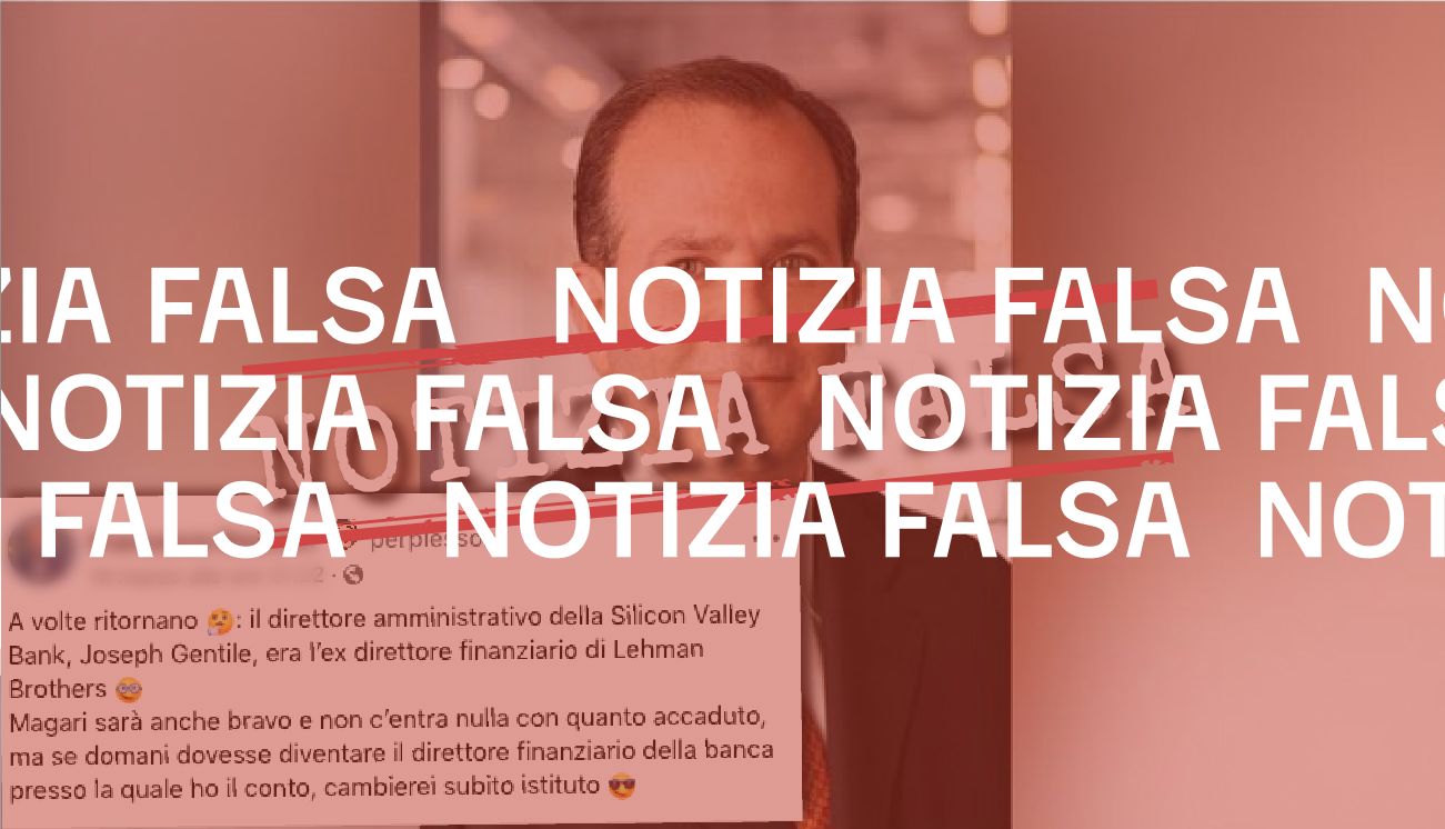 No, Joseph Gentile non è legato alla bancarotta della Silicon Valley Bank e a Lehman Brothers