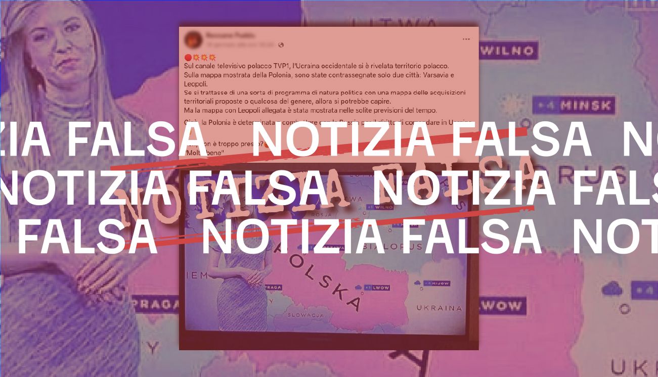 Il canale televisivo Tvp1 non ha mostrato una mappa della Polonia che include città ucraine