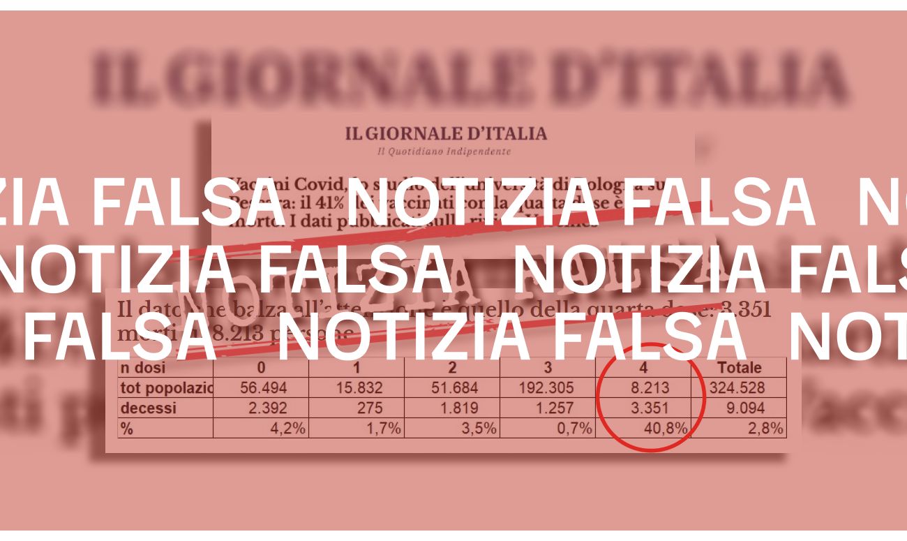 Questo studio non mostra che il 41 per cento dei vaccinati con la quarta dose è morto