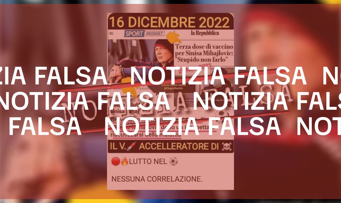 Il decesso di Siniša Mihajlović non c’entra con il vaccino anti-Covid