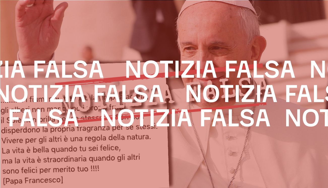 Papa Francesco non ha detto che «i fiumi non bevono la propria acqua»