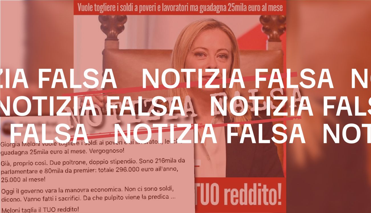 Giorgia Meloni non riceve un doppio stipendio, sia da deputata che da presidente del Consiglio