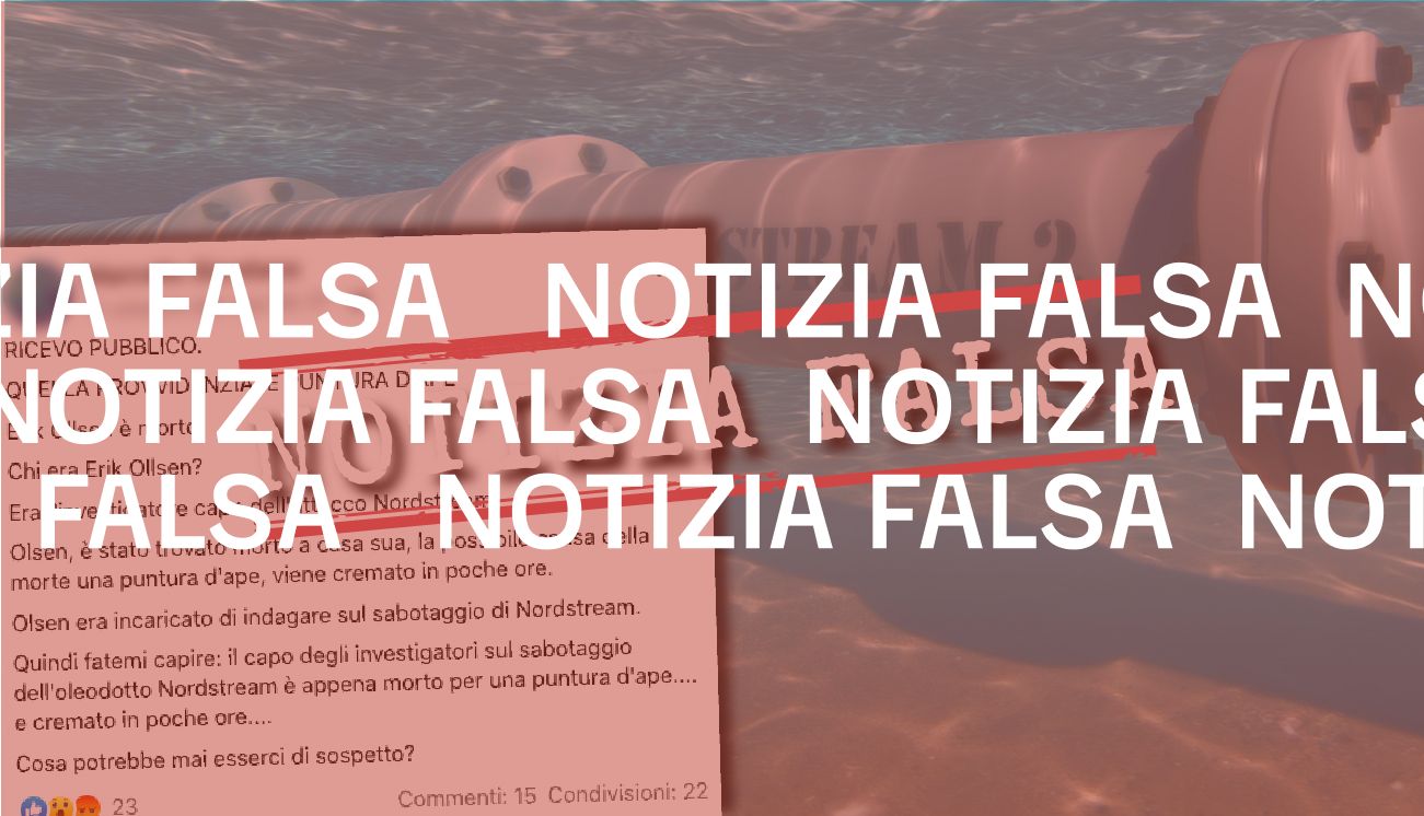 La notizia della morte di «Erik Ollsen» che indagava sul caso Nord Stream è falsa