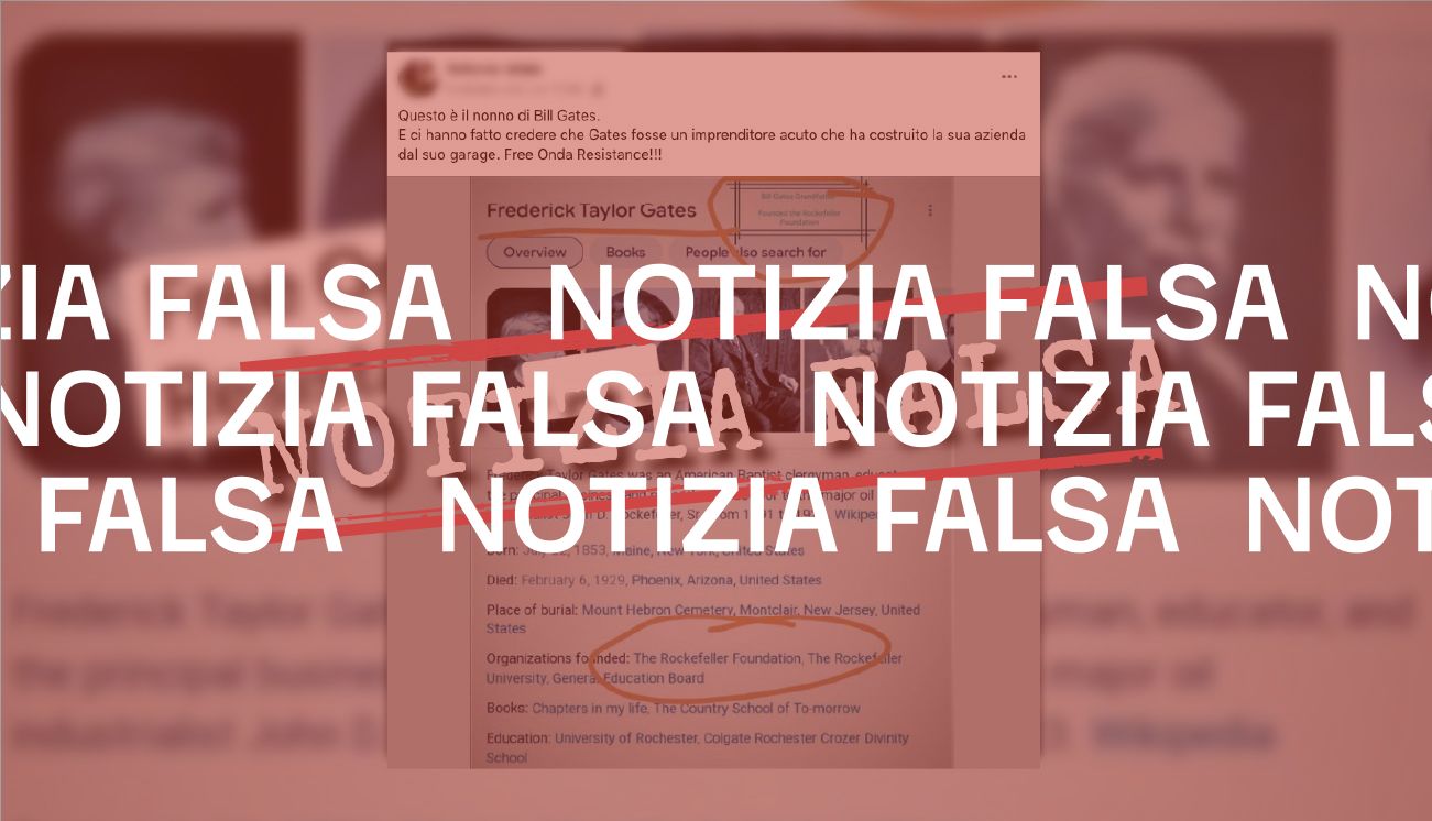 No, il filantropo Frederick Taylor Gates non era il nonno di Bill Gates