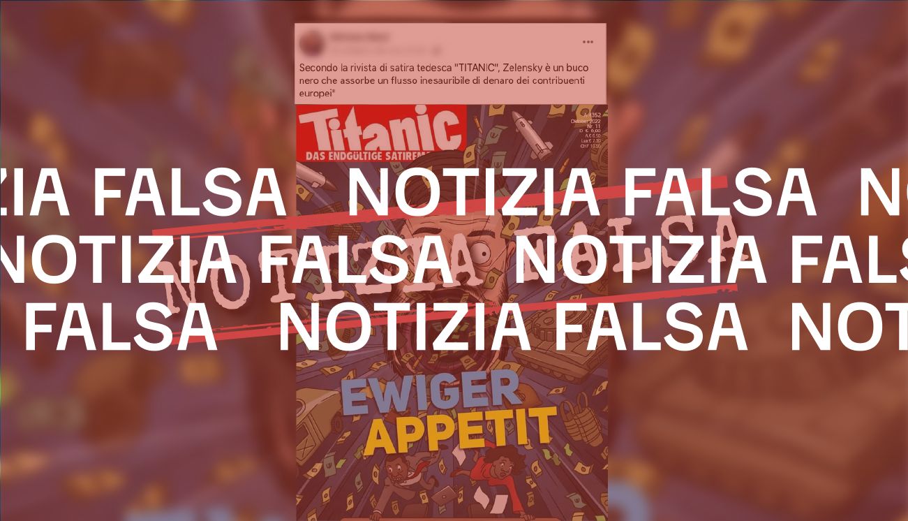 La rivista satirica tedesca Titanic non ha mai pubblicato questa copertina con Zelensky