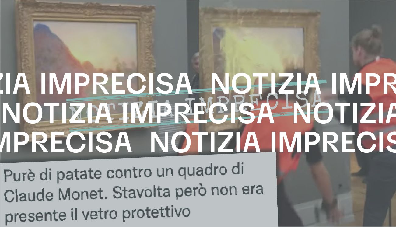 Il quadro di Monet non è stato danneggiato dal purè, era protetto da un vetro