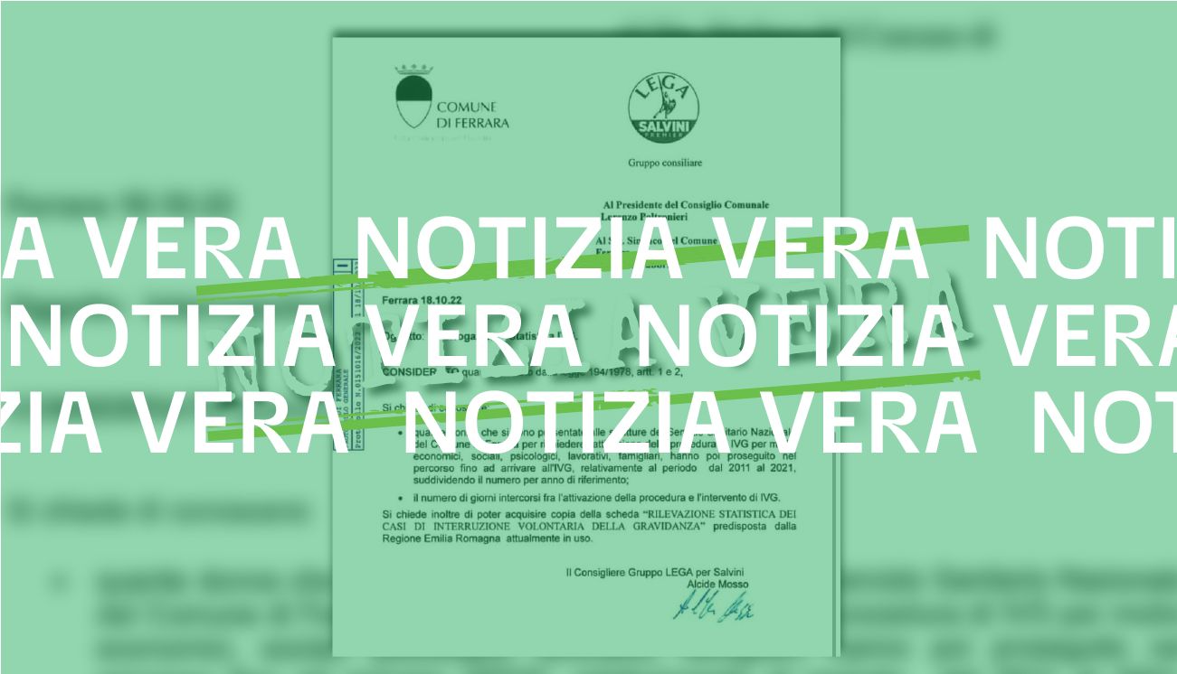 Questa interrogazione sull&#8217;aborto è vera, ma è stata ritirata