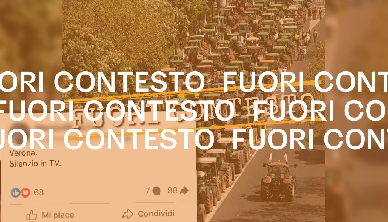 Questa fila di trattori non c’entra con le proteste degli agricoltori italiani