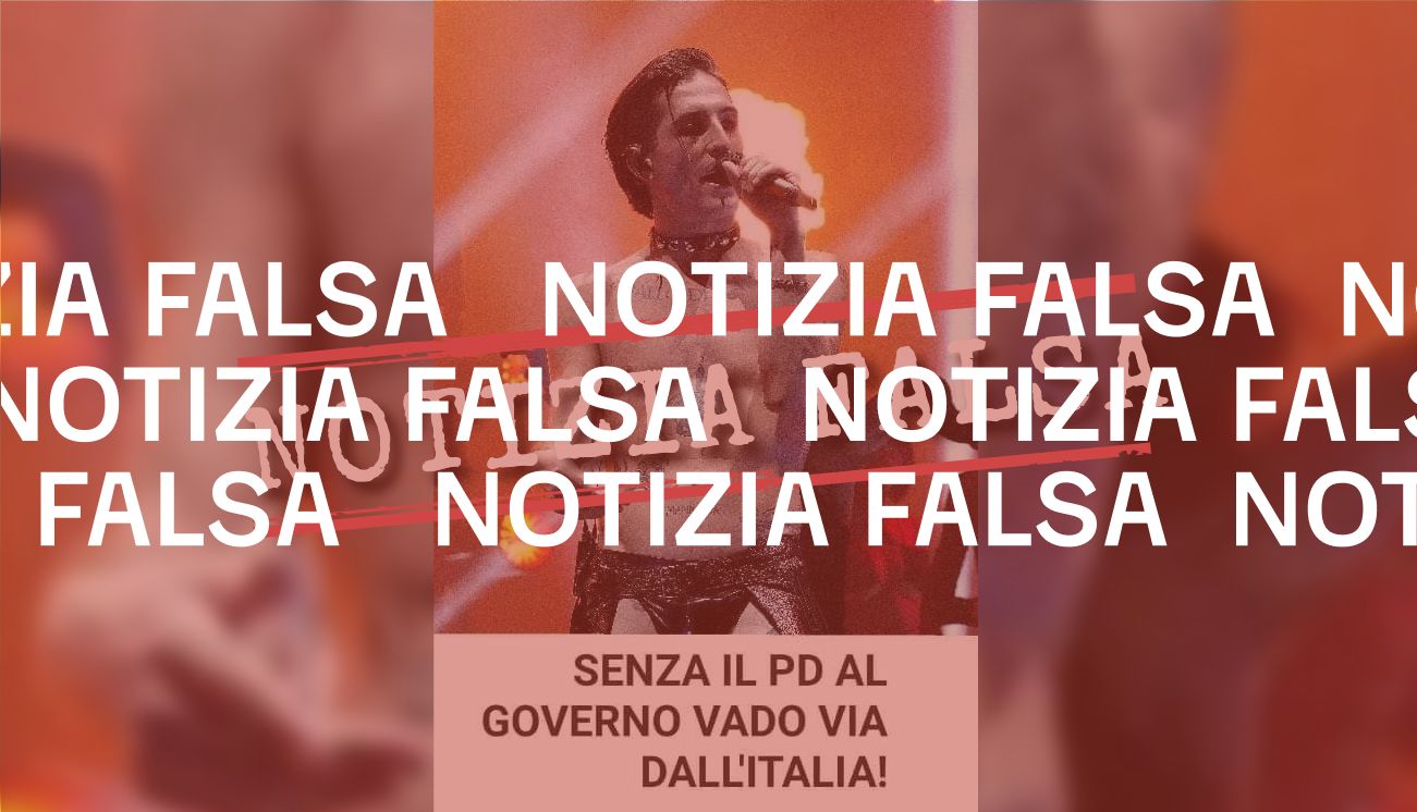 Damiano David dei Måneskin non ha dichiarato che «senza il Pd al governo» lascerà l’Italia