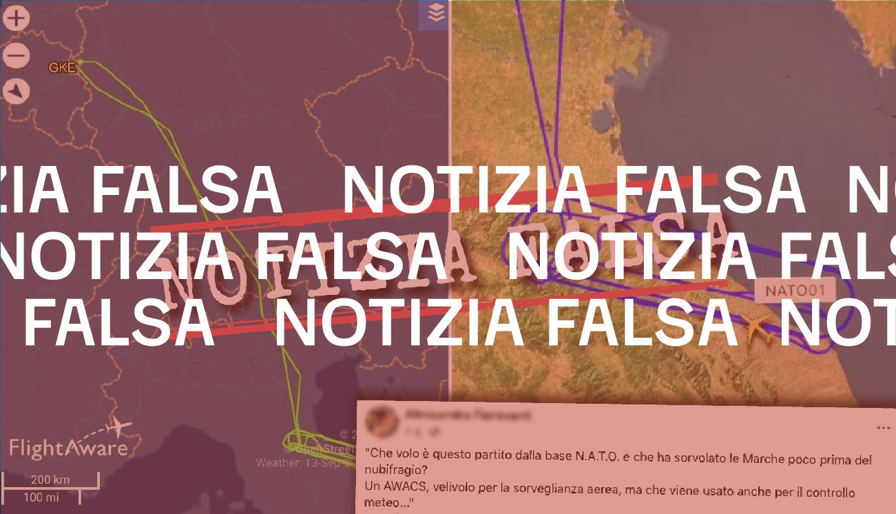 Questo aereo della Nato non ha provocato l’alluvione nelle Marche del 15 settembre 2022