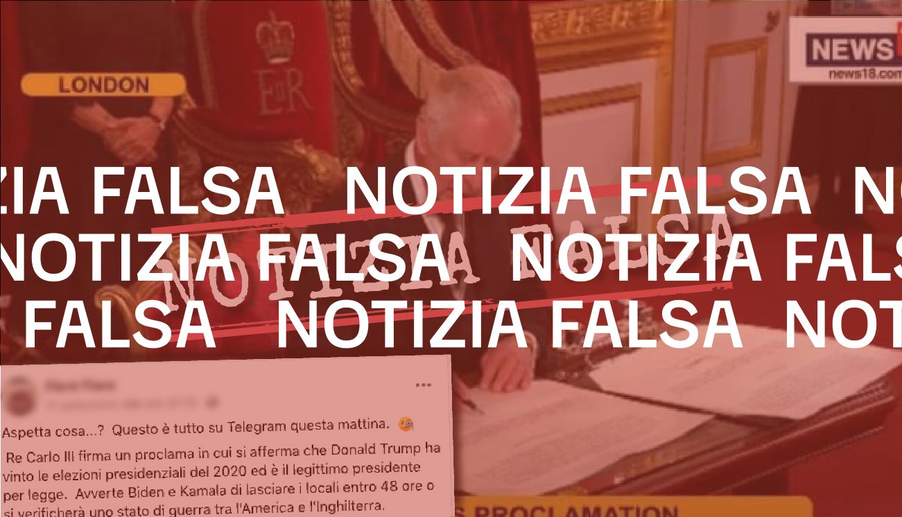 Re Carlo III non ha firmato un proclama che sancisce la vittoria di Trump nel 2020